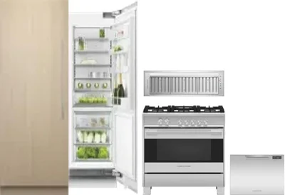 5 Piece Package Includes Refrigerator, Freezer, Range, Hood And Dishwasher